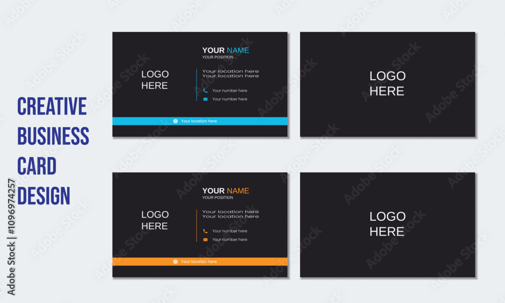 Creative modern clean professional minimalist Double-sided real estate business card design templet. landscape orientation. Layout in rectangle size with yellow and blue color. Creative modern clean professional minimalist Double-sided real estate business card design templet. landscape orientation. Layout in rectangle size with yellow and blue color.