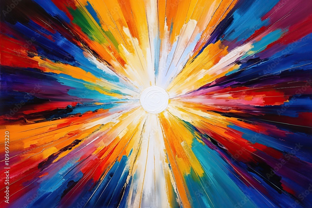 Obraz premium Vibrant Abstract Portrait Symbolizing Renewal and Joy Through Resurrection Art