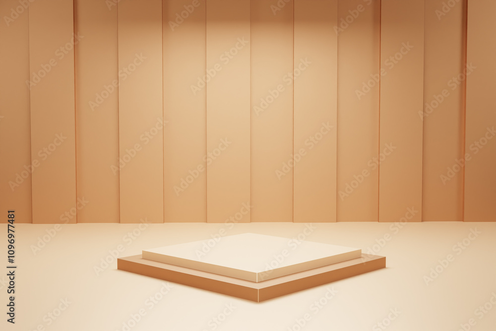3D abstract studio room with pedestal podium. ฺMinimal scene for demonstration of cosmetic products, Showcase, Promotion display. 3D abstract studio room with pedestal podium. ฺMinimal scene for demonstration of cosmetic products, Showcase, Promotion display.