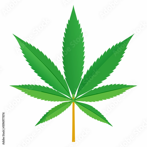 cannabis plant isolated clipart cartoon Illustration drawing