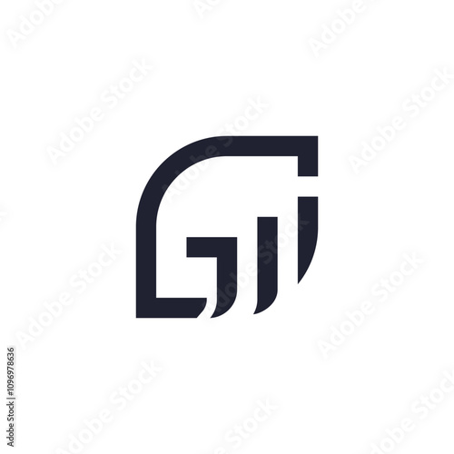 initial letter GM financial growth leaves logo design vector