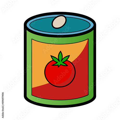 canned food tomato clipart cartoon Illustration drawing
