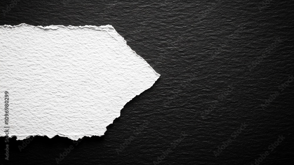 Torn Paper on Dark Background: A Monochrome Abstract Torn Paper on Dark Background: A Monochrome Abstract