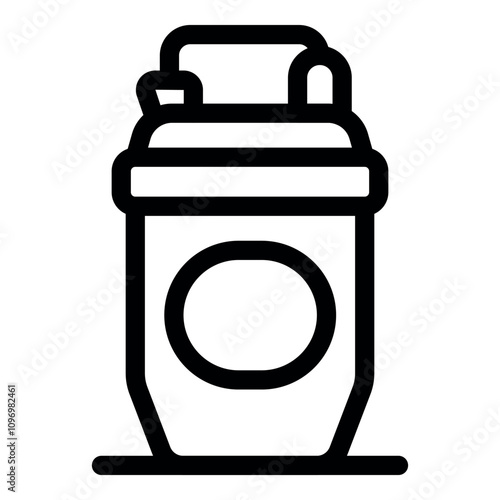 Plastic protein shaker for mixing sport nutrition is standing on table, fitness and healthy lifestyle concept