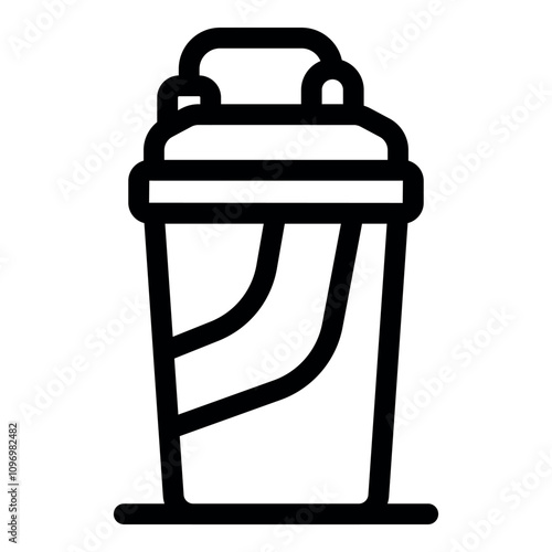 Sport shaker bottle icon represents commitment to healthy lifestyle, indicating fitness training, protein shakes, and post workout recovery