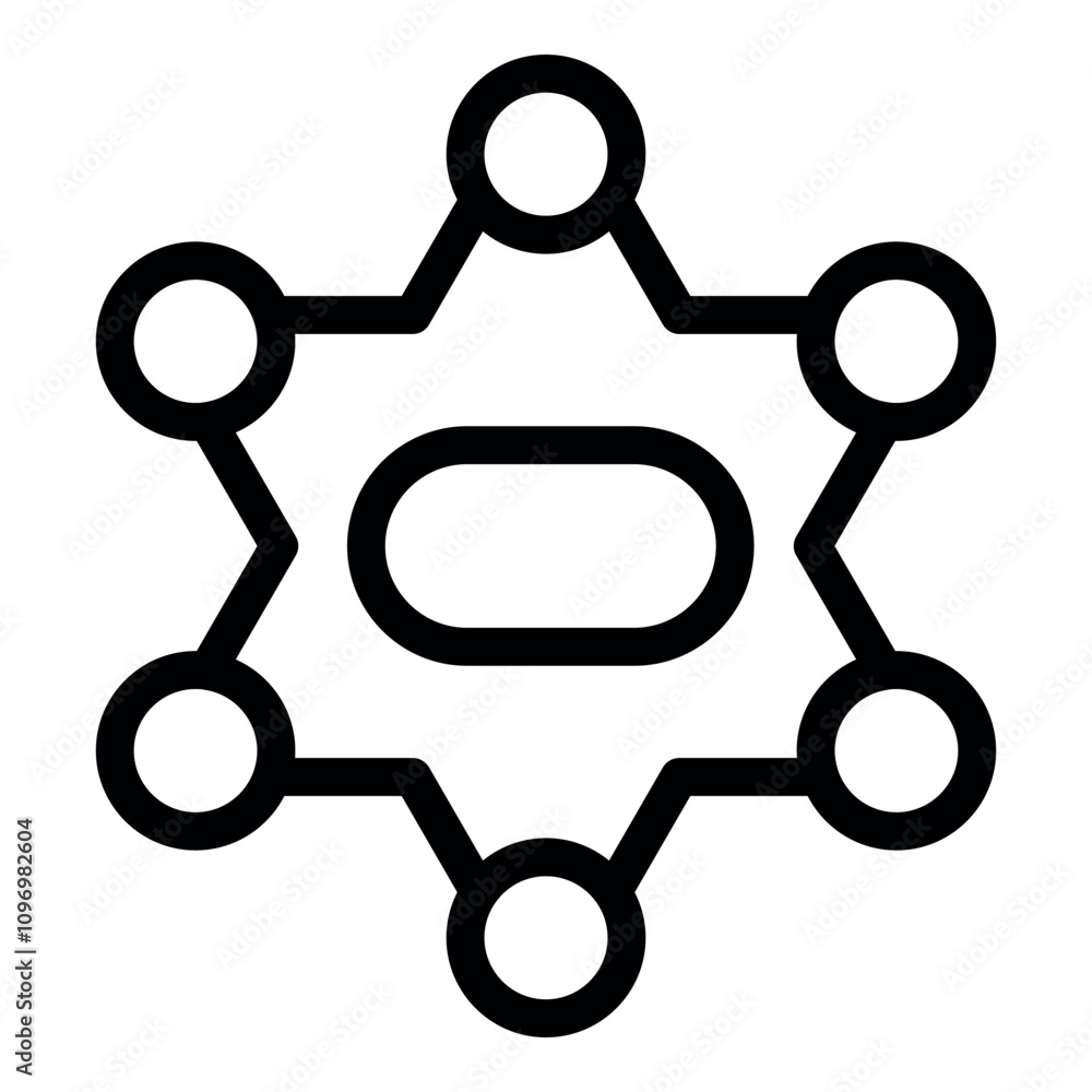 Sheriff star badge shaped icon featuring connecting lines and circles, symbolizing law enforcement, authority, and justice Sheriff star badge shaped icon featuring connecting lines and circles, symbolizing law enforcement, authority, and justice