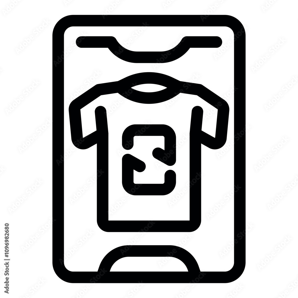 Promoting eco conscious fashion, a t shirt displays a recycle symbol, advocating for sustainable clothing practices Promoting eco conscious fashion, a t shirt displays a recycle symbol, advocating for sustainable clothing practices