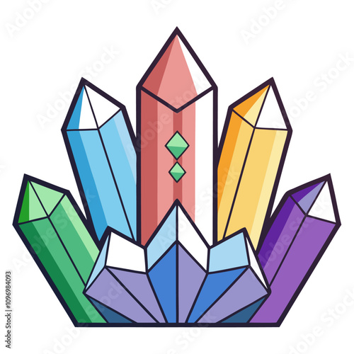 chakra crystals clipart cartoon Illustration drawing