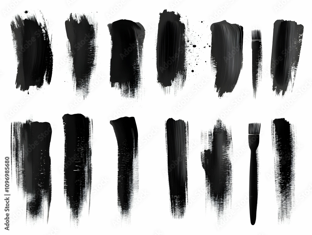 Black Paint Brushstrokes Illustration Black Paint Brushstrokes Illustration