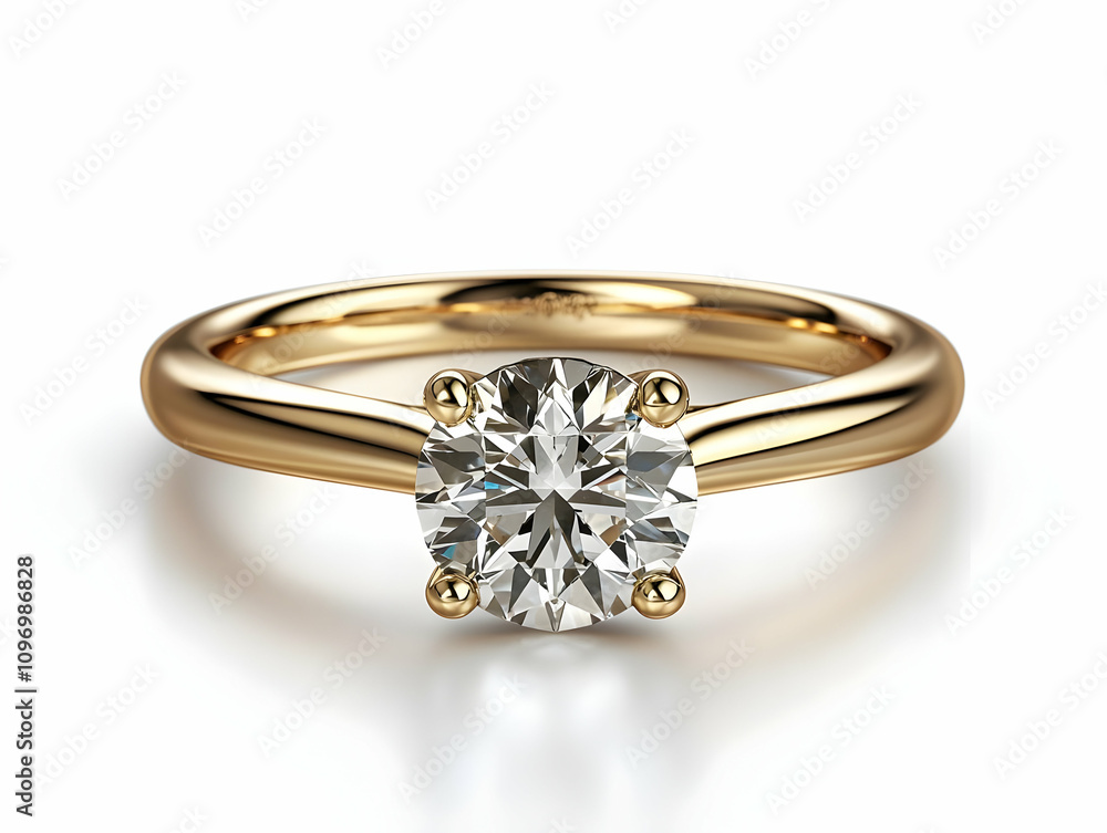3D Render Gold Diamond Ring 3D Render Gold Diamond Ring