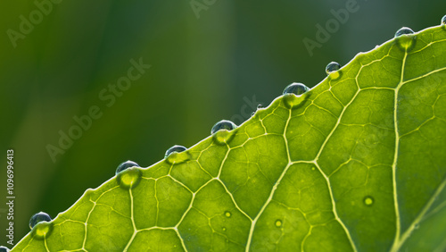 drops on cabbage leaves