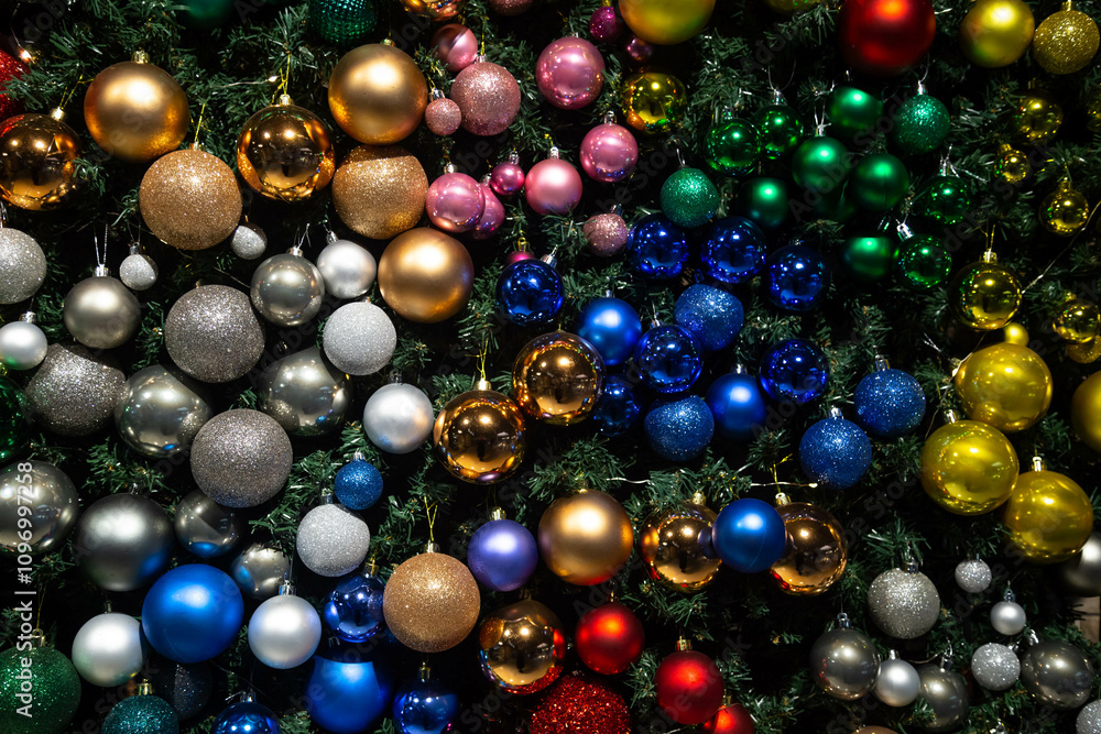 Colorful collection of Christmas Balls useful as a background pattern. Colorful collection of Christmas Balls useful as a background pattern.