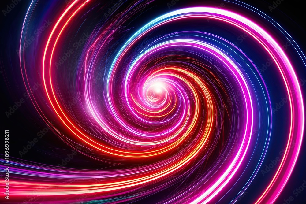 Exhilarating Vortex of Vibrant Light Trails in Motion and Speed Exhilarating Vortex of Vibrant Light Trails in Motion and Speed
