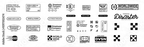 Futuristic streetwear cyberpunk element graphic vector design template