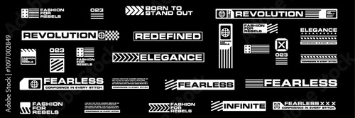 Futuristic streetwear cyberpunk element graphic vector design template