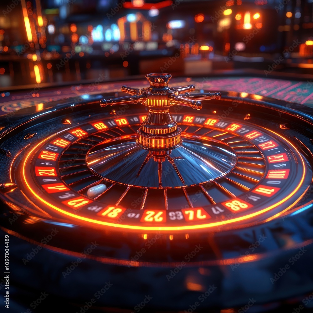 Illuminated Casino Roulette Wheel Ready To Spin Illuminated Casino Roulette Wheel Ready To Spin