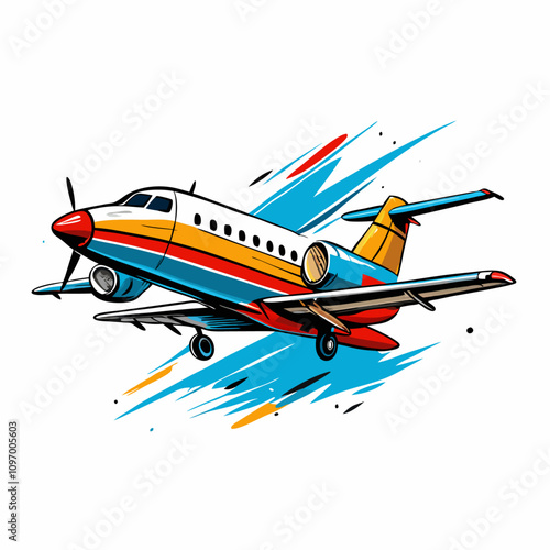 Airplane vector illustration on a isolated white background (6)