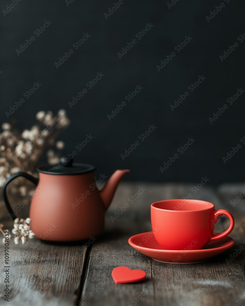 Tea Set with Heart: Minimalist Romance Tea Set with Heart: Minimalist Romance