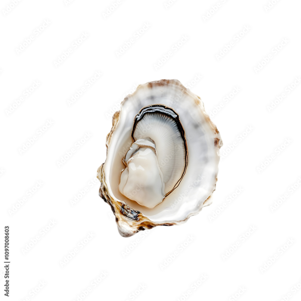 Opened oyster isolated on white background Opened oyster isolated on white background