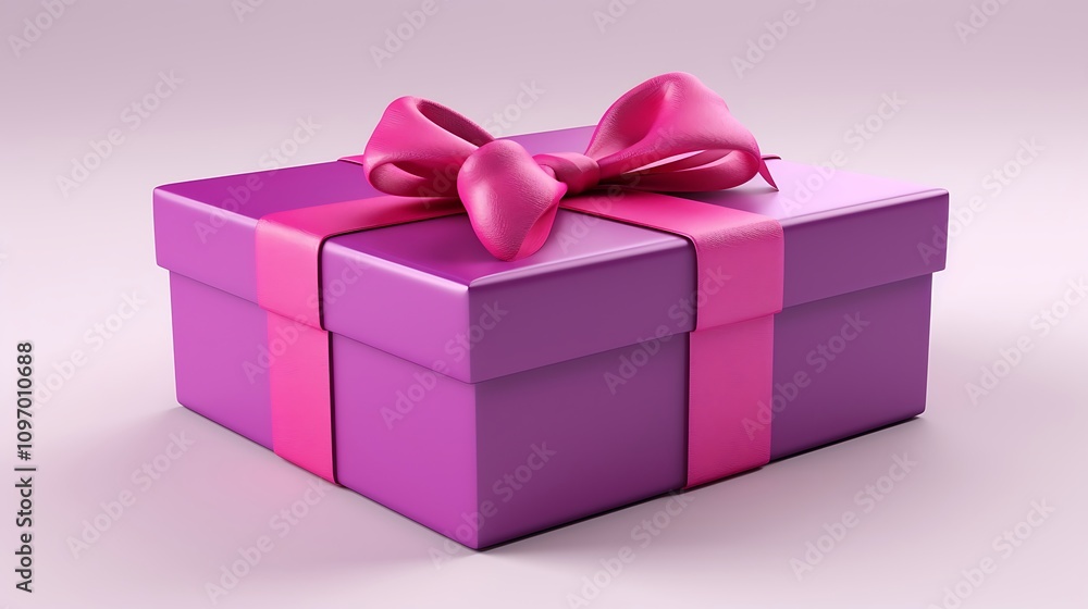 Obraz premium Magenta-Colored Gift Box Isolated on Plain Background 