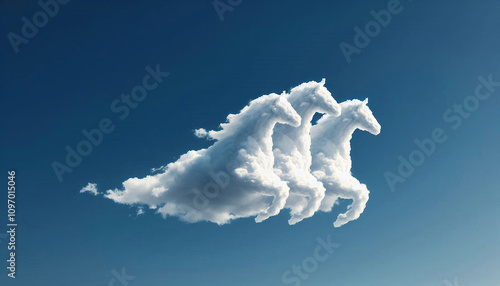 Wallpaper Mural white cloud in the form of three horses Torontodigital.ca