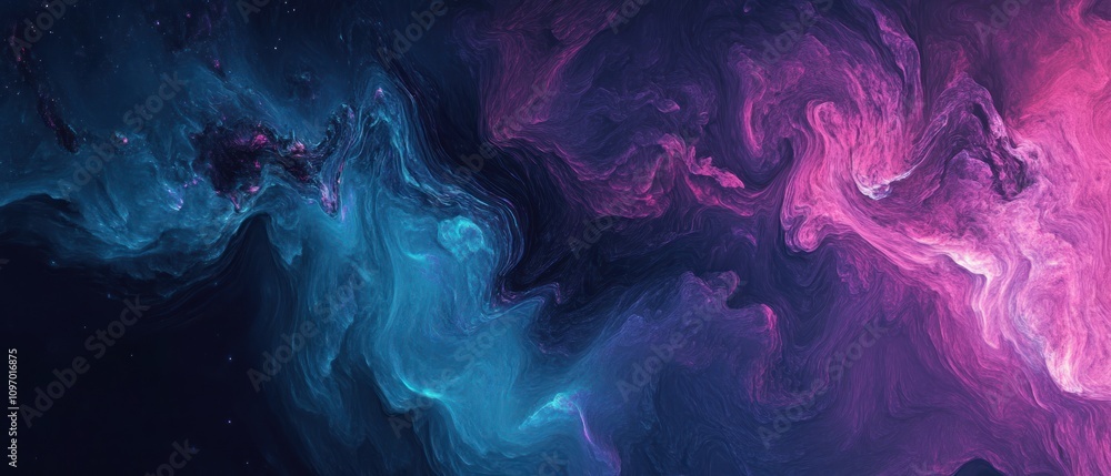 Fototapeta premium Abstract Cosmic Nebula Swirling Colorscape
