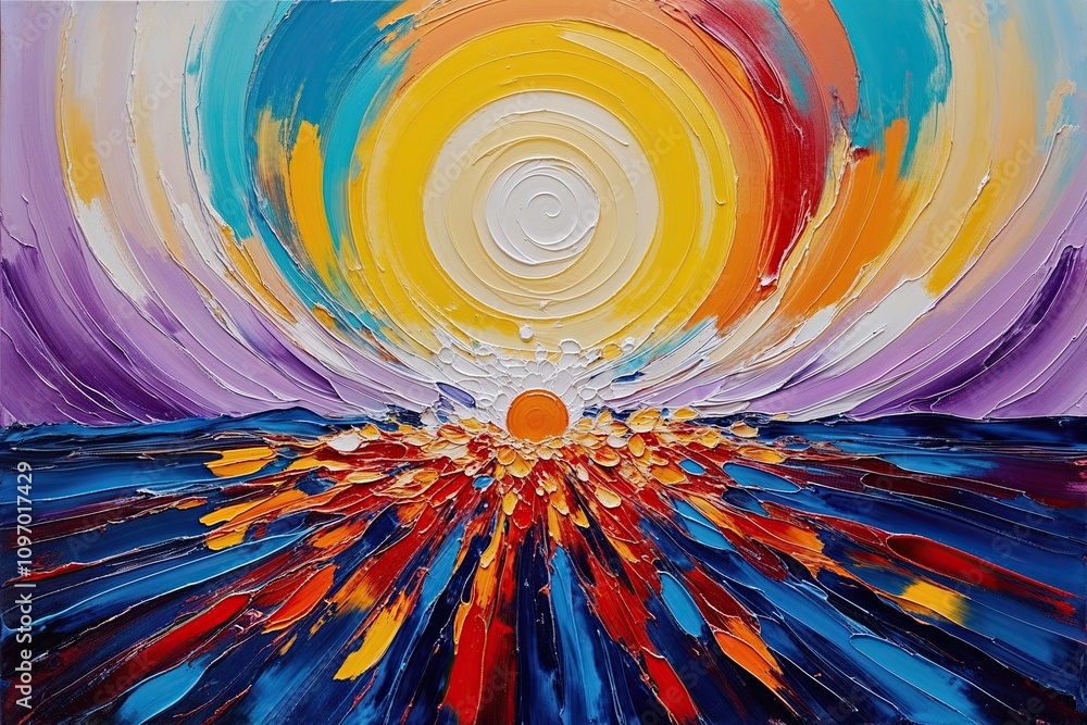 Obraz premium Dynamic Abstract Expressionism Celebrating Resurrection and Joy