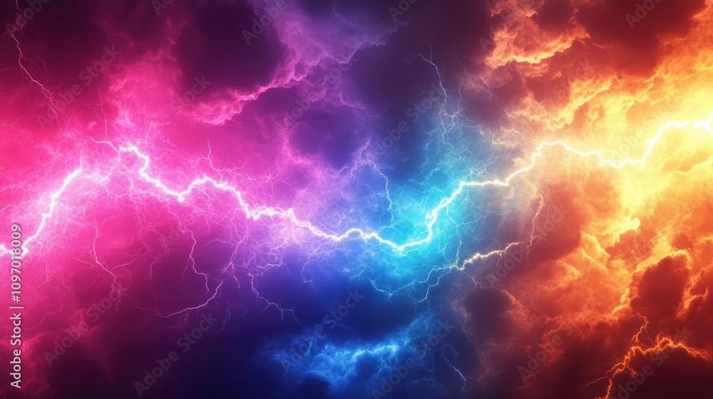 Vivid Lightning Strikes Across a Dramatic Sky Vivid Lightning Strikes Across a Dramatic Sky
