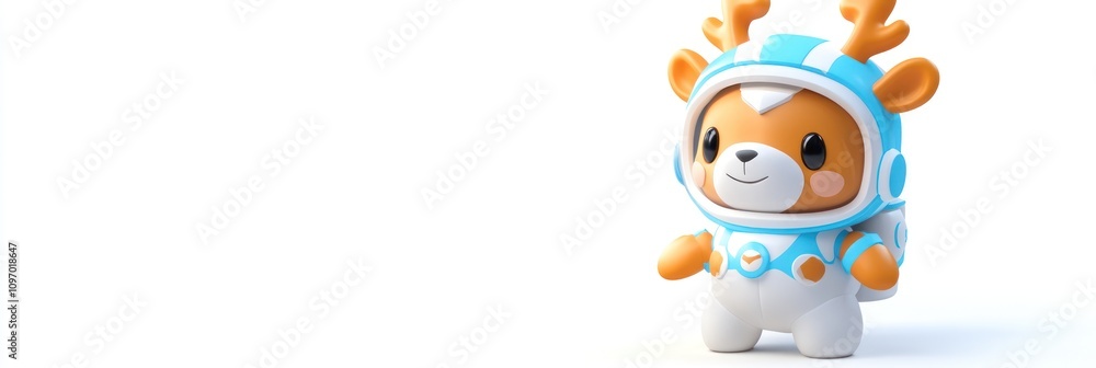 A cute cartoon deer in a space suit, designed for playful and imaginative themes. A cute cartoon deer in a space suit, designed for playful and imaginative themes.