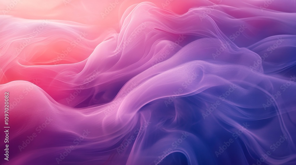 Fototapeta premium Abstract Pink Purple Fabric Waves Flowing Softly