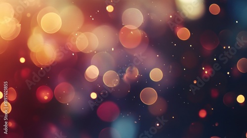 A vibrant bokeh background with soft, colorful lights creating a dreamy atmosphere.