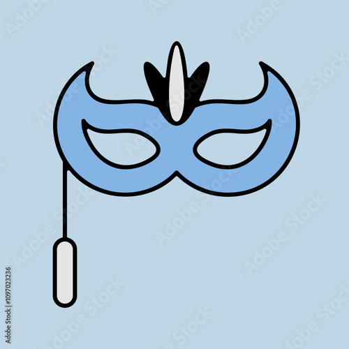 Christmas festive mask vector icon