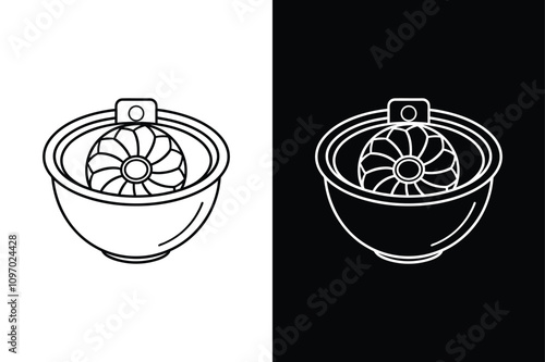 Salad Spinner flat icon vector on White Background Vector Art Illustration on white background.