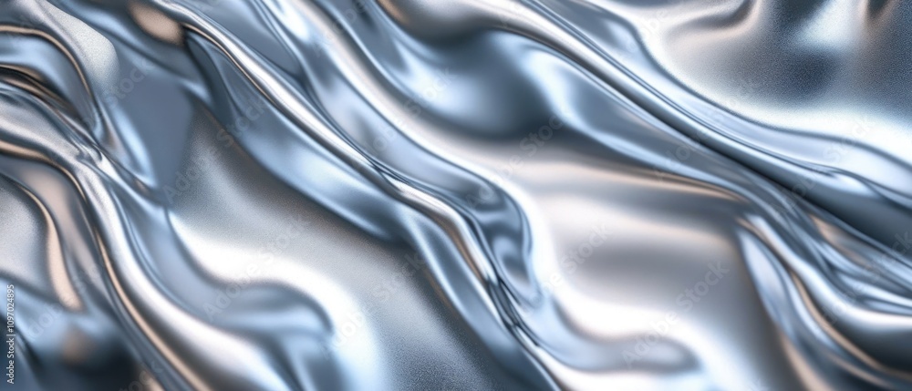 Silver Draped Fabric Abstract Background Texture