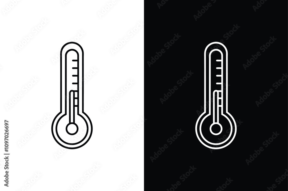 Temperature icon vector on White Background Vector Art Illustration on white background. Temperature icon vector on White Background Vector Art Illustration on white background.