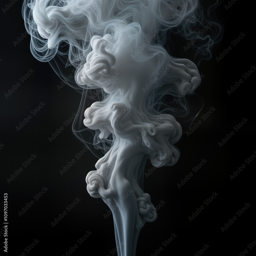 White smoke swirls on black background. Abstract steam texture. Foggy mist. Airy gas. Fluid motion. Design element. Vapor wave. Flowing pattern. Magic effect. Dark space. Clean studio. Clean White smoke swirls on black background. Abstract steam texture. Foggy mist. Airy gas. Fluid motion. Design element. Vapor wave. Flowing pattern. Magic effect. Dark space. Clean studio. Clean