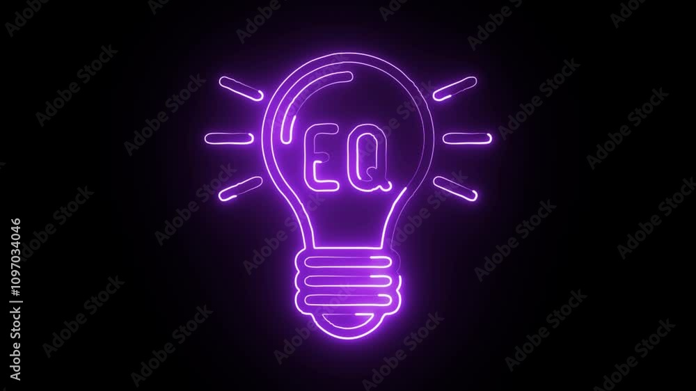 glowing neon emotional intelligence icon isolated on black background glowing neon emotional intelligence icon isolated on black background