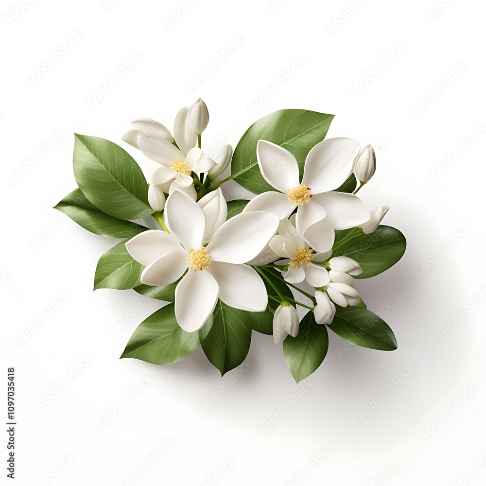 Obraz premium Jasmine Flower Isolated on a Plain Background 
