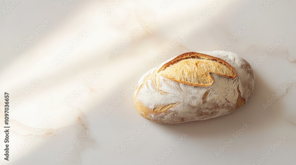 A beautifully baked loaf of bread with a golden crust, displayed on a neutral background. A beautifully baked loaf of bread with a golden crust, displayed on a neutral background.