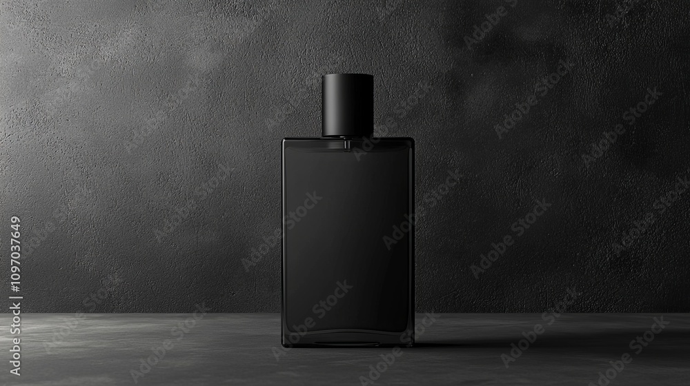 Dark, Elegant Perfume Bottle on a Concrete Surface - Modern Product Photography Dark, Elegant Perfume Bottle on a Concrete Surface - Modern Product Photography