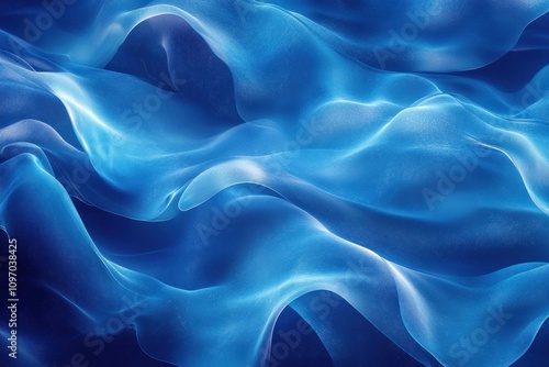 Abstract Blue Waves Flowing Design