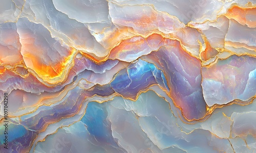 A seamless opal texture with intricate, iridescent veins and patterns