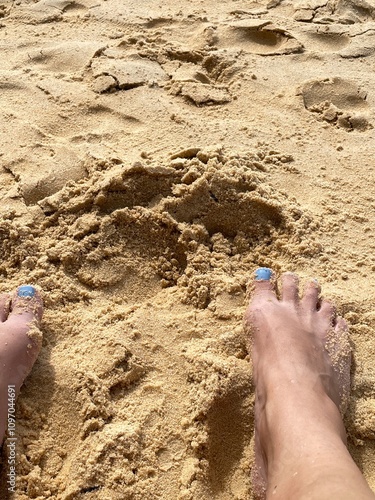 Canvas Print feet in the sand