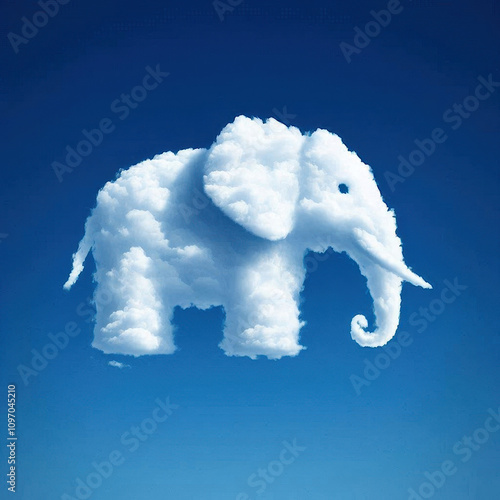 elephant shaped cloud on blue sky