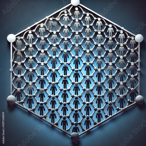 Dynamic logo with people in a kaleidoscope, group logo photo