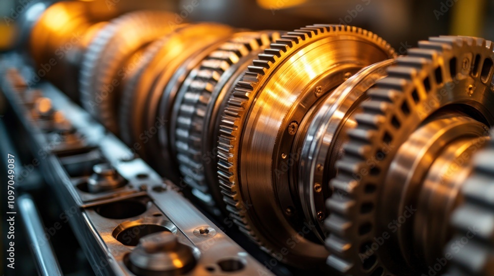 Close-up of industrial gears and shafts. Close-up of industrial gears and shafts.