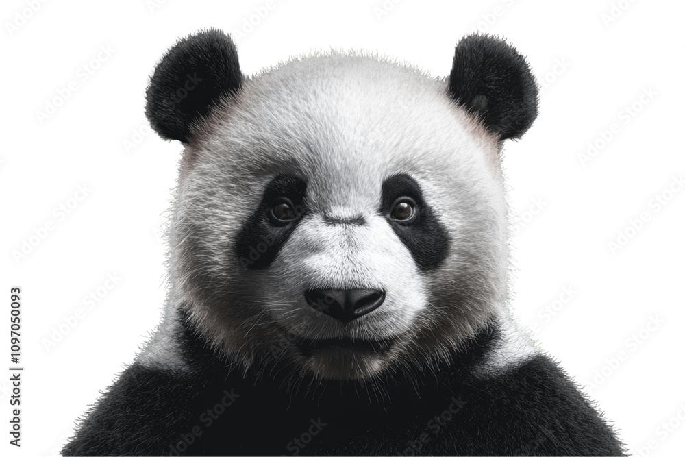 An adorable high-resolution panda isolated on a white background. An adorable high-resolution panda isolated on a white background.
