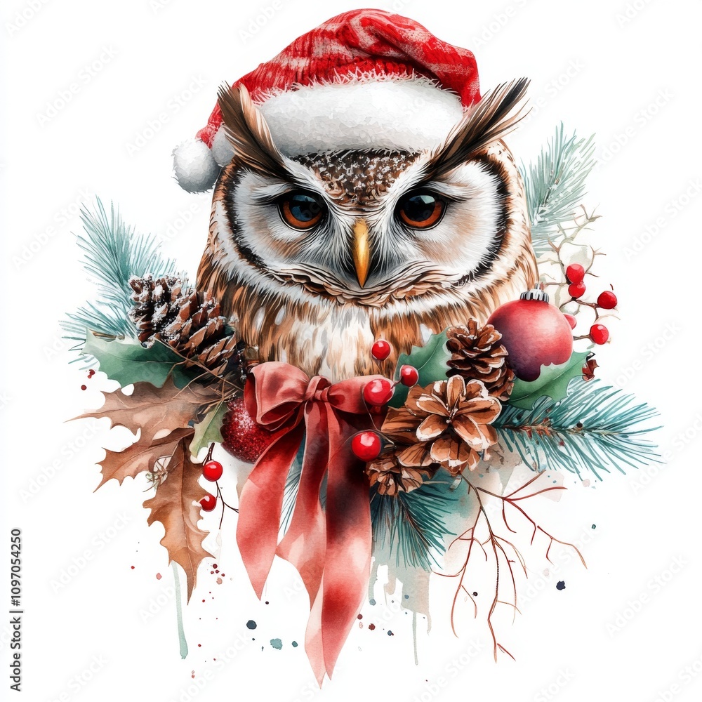 Festive Owl Design for Holiday Celebration Festive Owl Design for Holiday Celebration