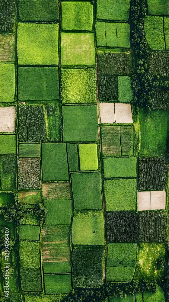 Lush green agricultural fields showcasing diverse crop patterns and textures. Lush green agricultural fields showcasing diverse crop patterns and textures.