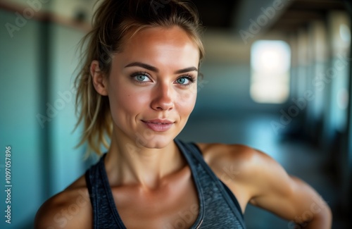 Athletic woman smiles. Fitness model in gym. Brunette with blue eyes. Healthy lifestyle. Summer fashion. Sporty girl. Muscular body. Exercise. Strong woman. Active person. Beauty. Indoor workout. Free Download Athletic woman smiles. Fitness model in gym. Brunette with blue eyes. Healthy lifestyle. Summer fashion. Sporty girl. Muscular body. Exercise. Strong woman. Active person. Beauty. Indoor workout. - GFXLoad